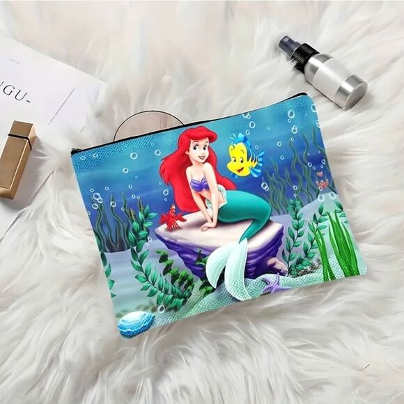 Disneys Little Mermaid Toiletry Makeup Canvas Bag - Picture 4 of 6